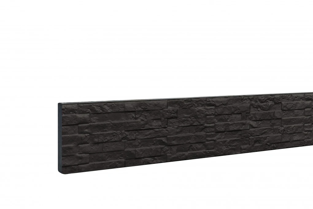 Betonplaat Dubbelzijdig Leisteenmotief 3.5 x 36 cm (35 x 360 mm) Antraciet Gecoat - Lengte 184 cm - Afbeelding 1